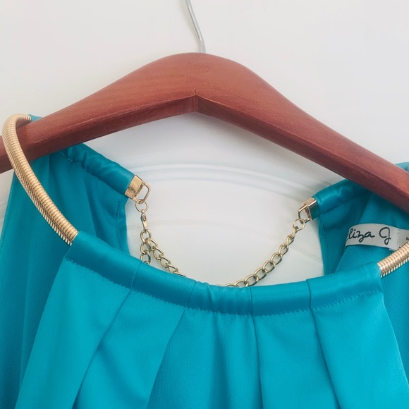 Eliza J Satin Chain Halter Sheath Dress - Picture 5 of 8